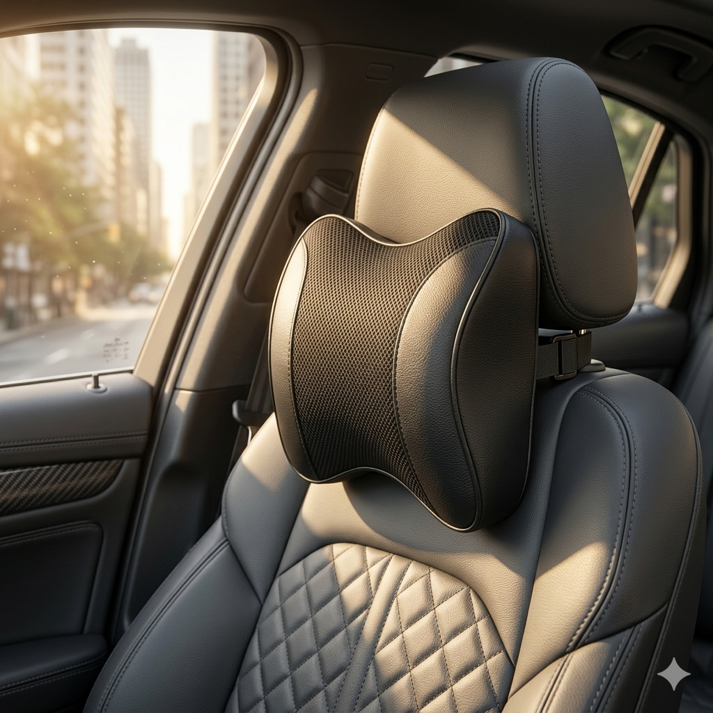 Ergonomic Memory Foam Car Neck Pillow & Headrest Cushion