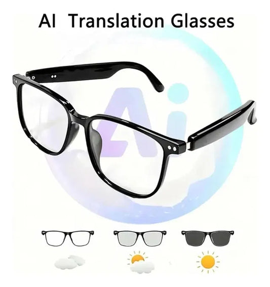 Smart AI Interpretation Audio Glasses with Auto-Tinting Lenses